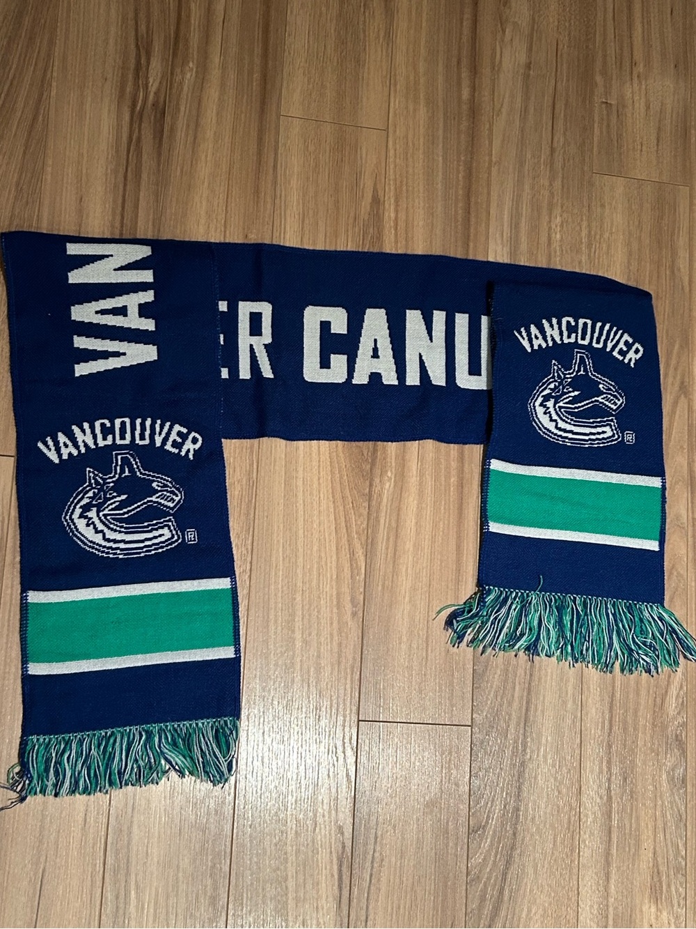 Unisex Vancouver Canucks NHL Knit Scarf Blue Green White